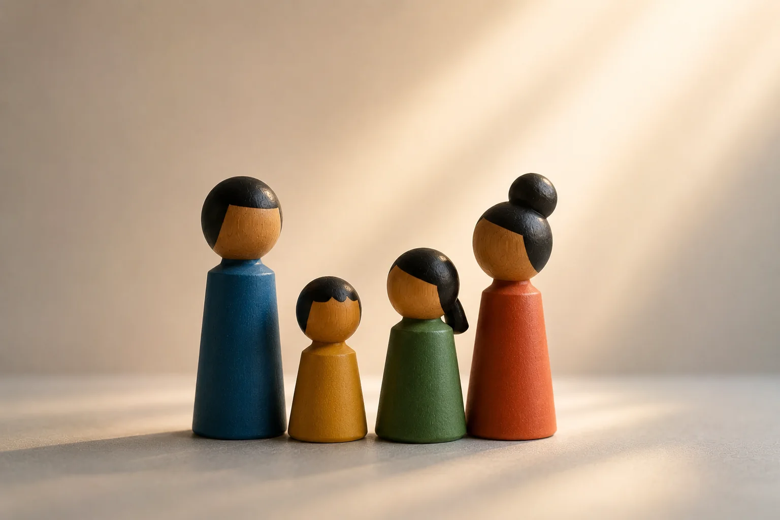 Holzfiguren als Familie